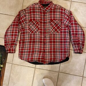 Red and black Plaid Button-Up Shirt